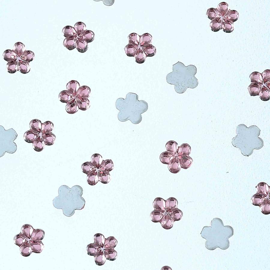 ラインストーン 3mm ピンク 花 9000粒 プラ製 立体 ネイル デコ