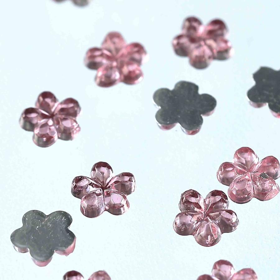 ラインストーン 3mm ピンク 花 9000粒 プラ製 立体 ネイル デコ