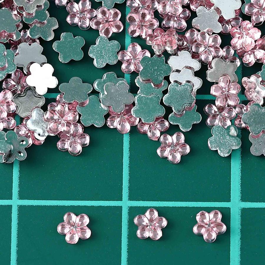 ラインストーン 3mm ピンク 花 9000粒 プラ製 立体 ネイル デコ
