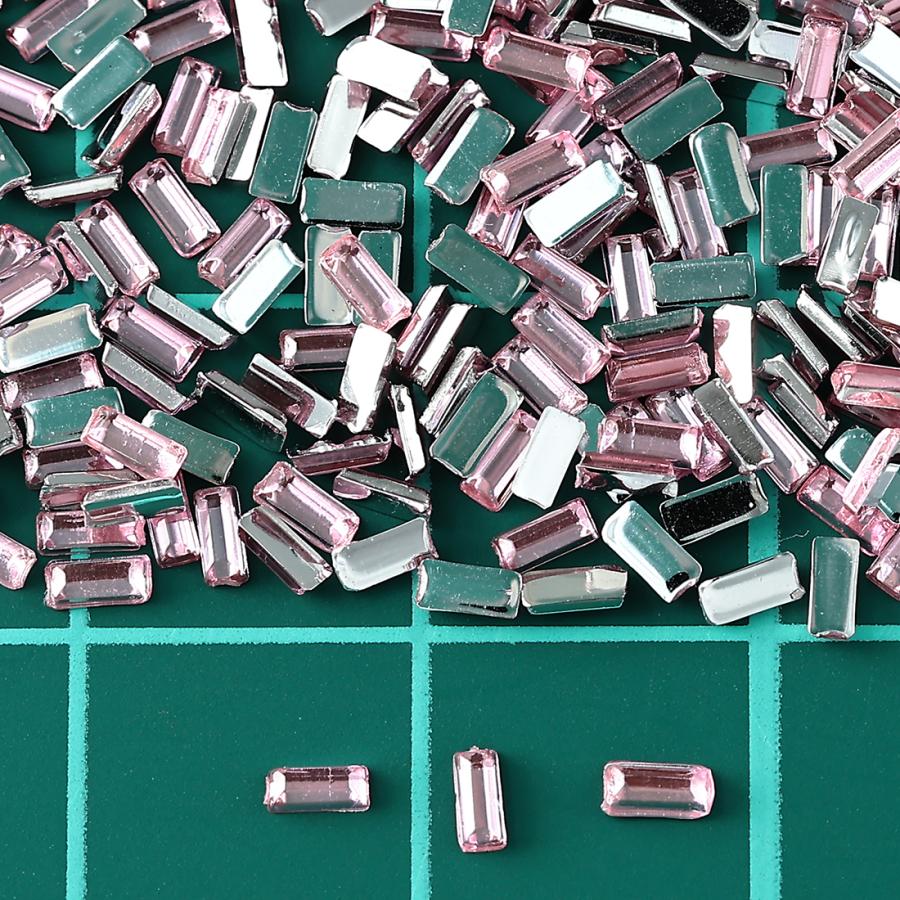 ラインストーン ピンク 長方形 2.5mm 9000粒 ネイル デコ 封入