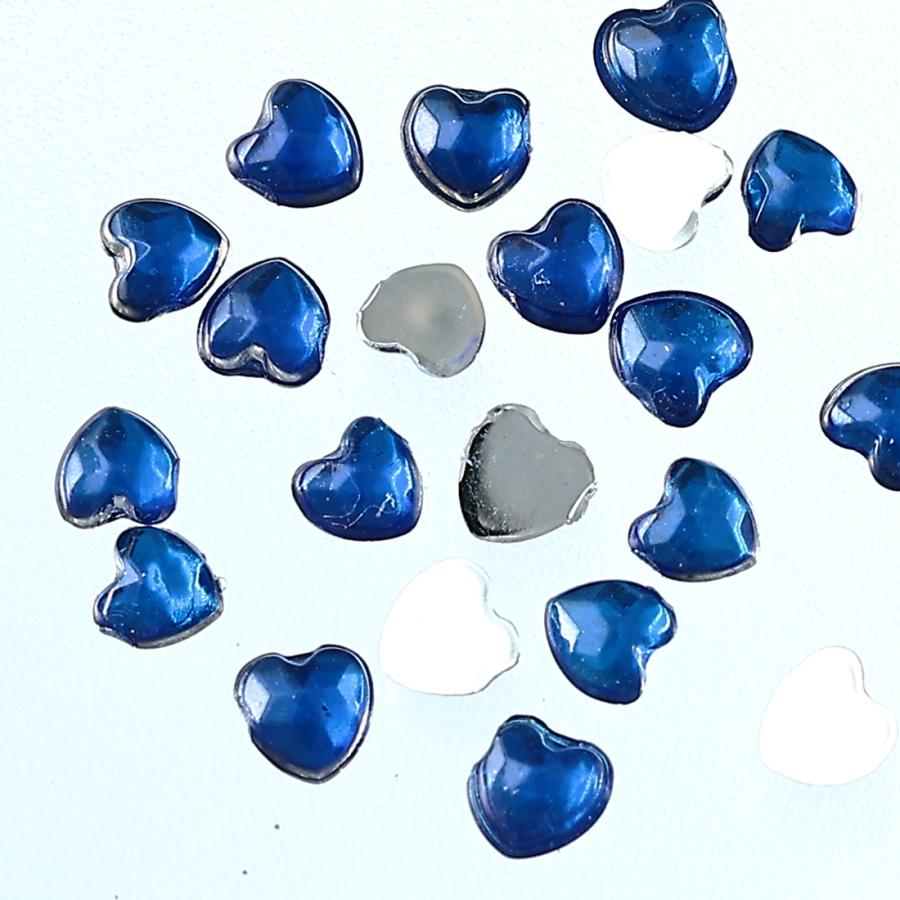 ラインストーン ハート 青 2.5mm 9000粒 プラ製 ネイル レジン デコ