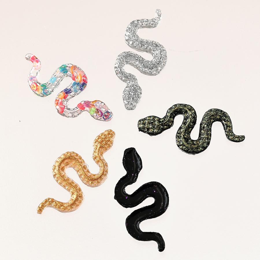 ネイルパーツ 蛇 17mm ミックス 100個 ヘビ プラ製 デコ レジン