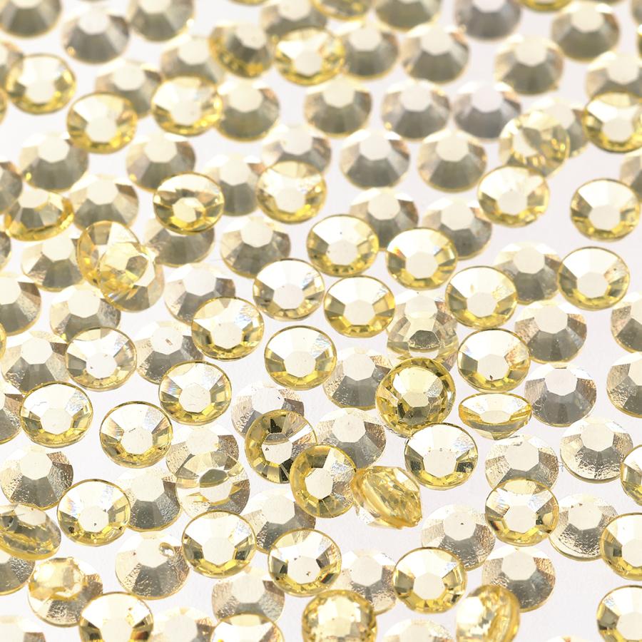 ラインストーン 3mm イエロー 全透明 丸 9000粒 樹脂製 ネイル デコ