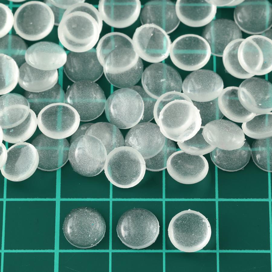 カボション 8mm クリア 半円 蓄光 1000個 半透明 樹脂製 デコ 封入