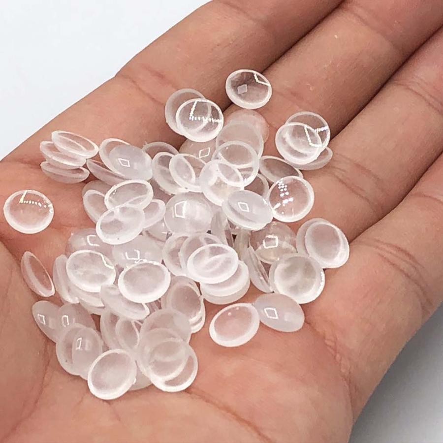 カボション 8mm クリア 半円 蓄光 1000個 半透明 樹脂製 デコ 封入