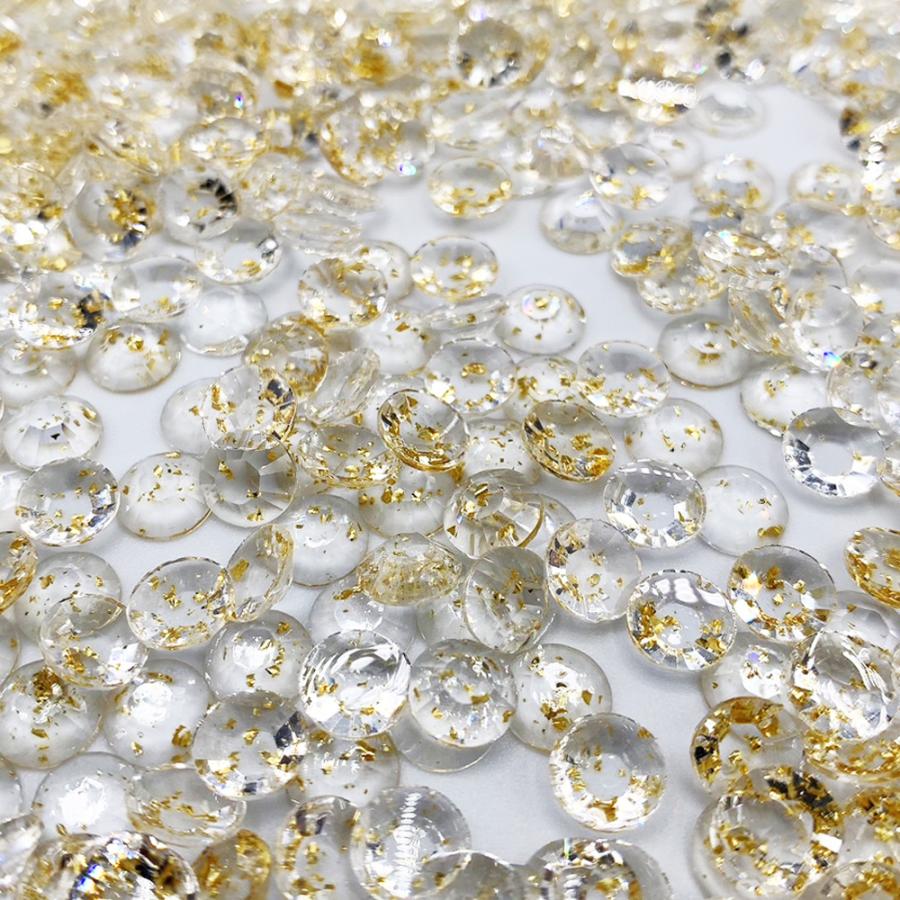 ラインストーン ゴールド 6mm 2000個 丸 透明 ラメ ネイル デコ