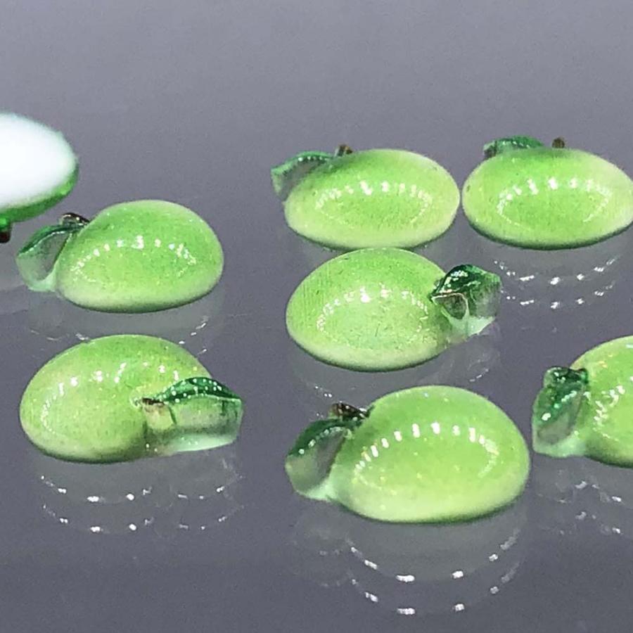 デコパーツ 果物 りんご 11mm 青 200個 食品サンプル ネイル レジン