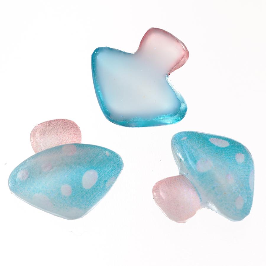 デコパーツ 野菜 きのこ 11mm 青 200個 食品サンプル ネイル レジン