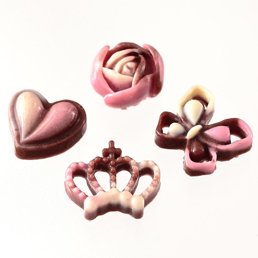 ネイルパーツ ハート チョコ ピンク 10mm 400個 混形 デコパーツ