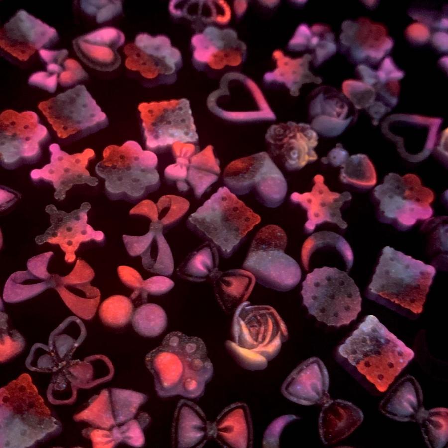 ネイルパーツ ハート チョコ ピンク 10mm 400個 混形 デコパーツ