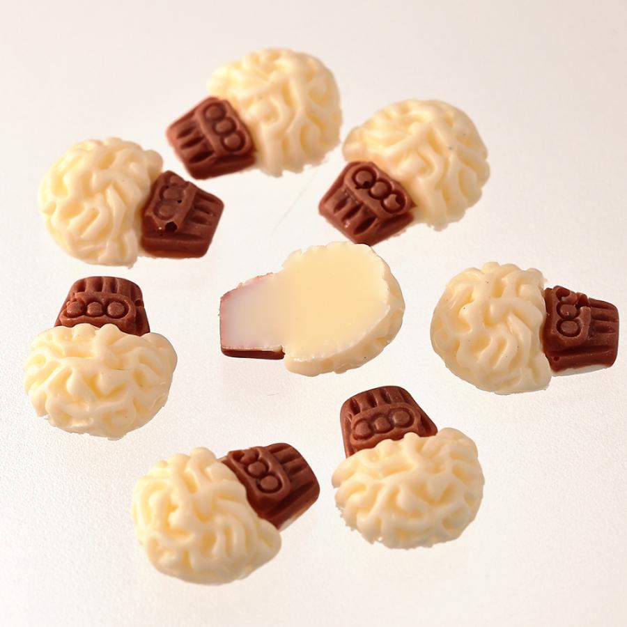 ネイルパーツ アイス アイボリー 11mm お菓子 3D 400個 デコパーツ