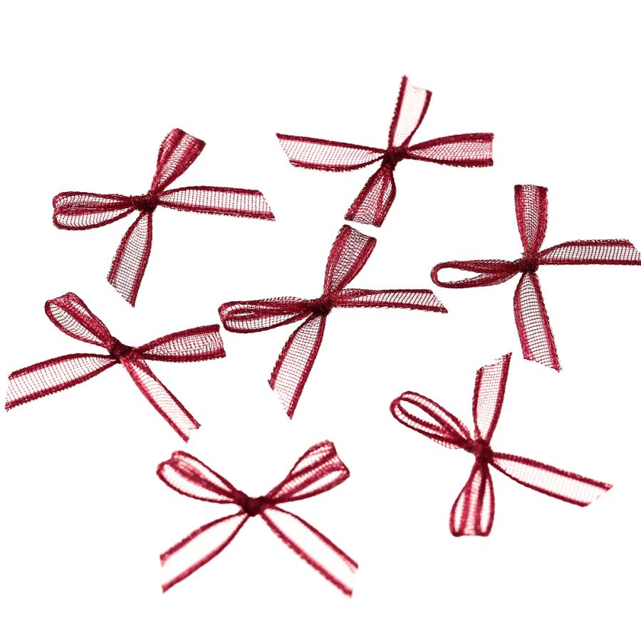 デコパーツ リボン 赤 小さめ 20mm 100個 3D ミニ ハンドメイド 手芸