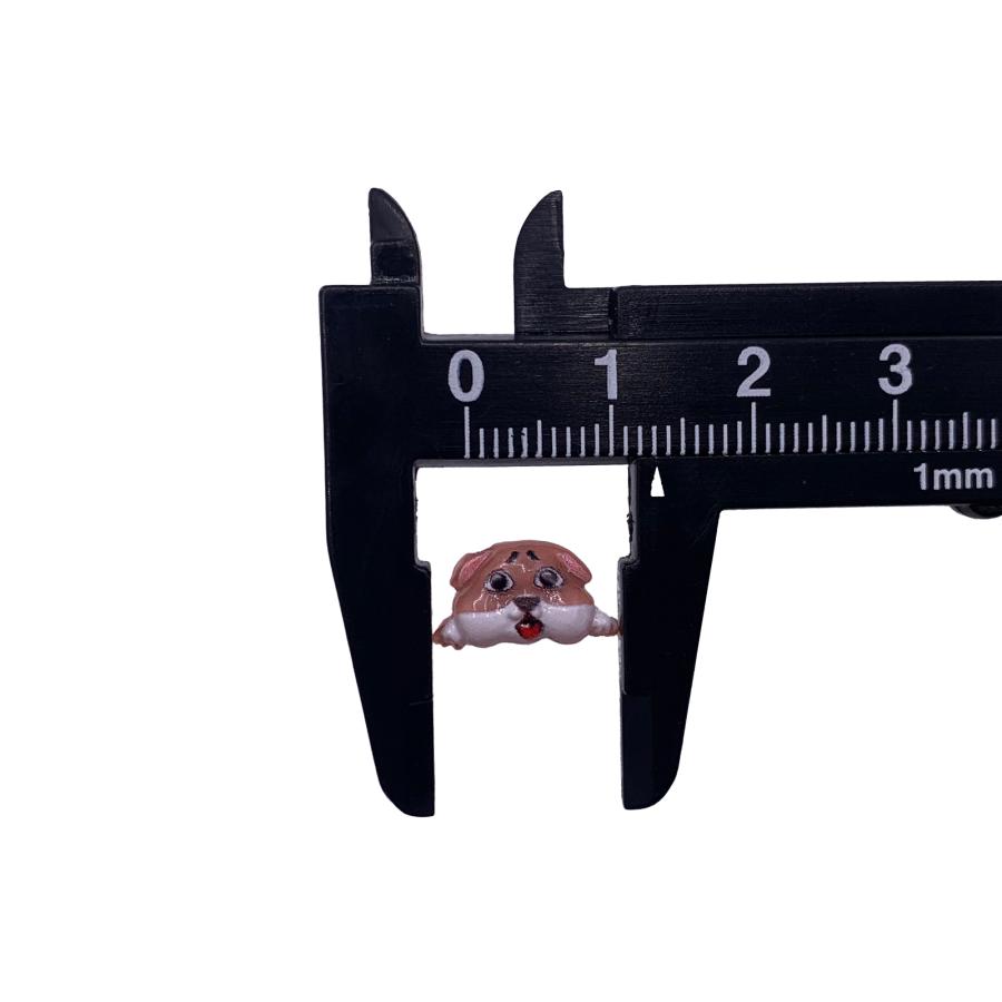 ネイルパーツ 犬 動物 8mm 顔 混色 100個 3D 立体 ぷっくり