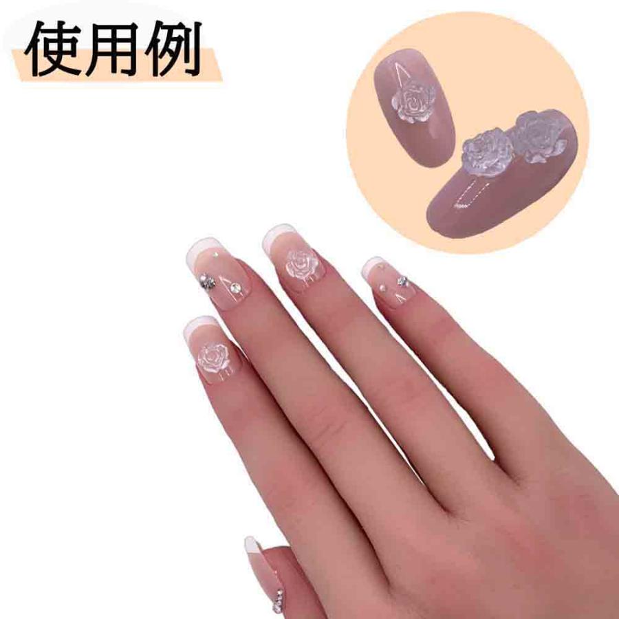 3dネイルパーツ ネイルパーツ デコ パーツ ネイル ネイルパーツ 花 クリア 8mm フラワー 50個 透明な花 3D 立体 樹脂