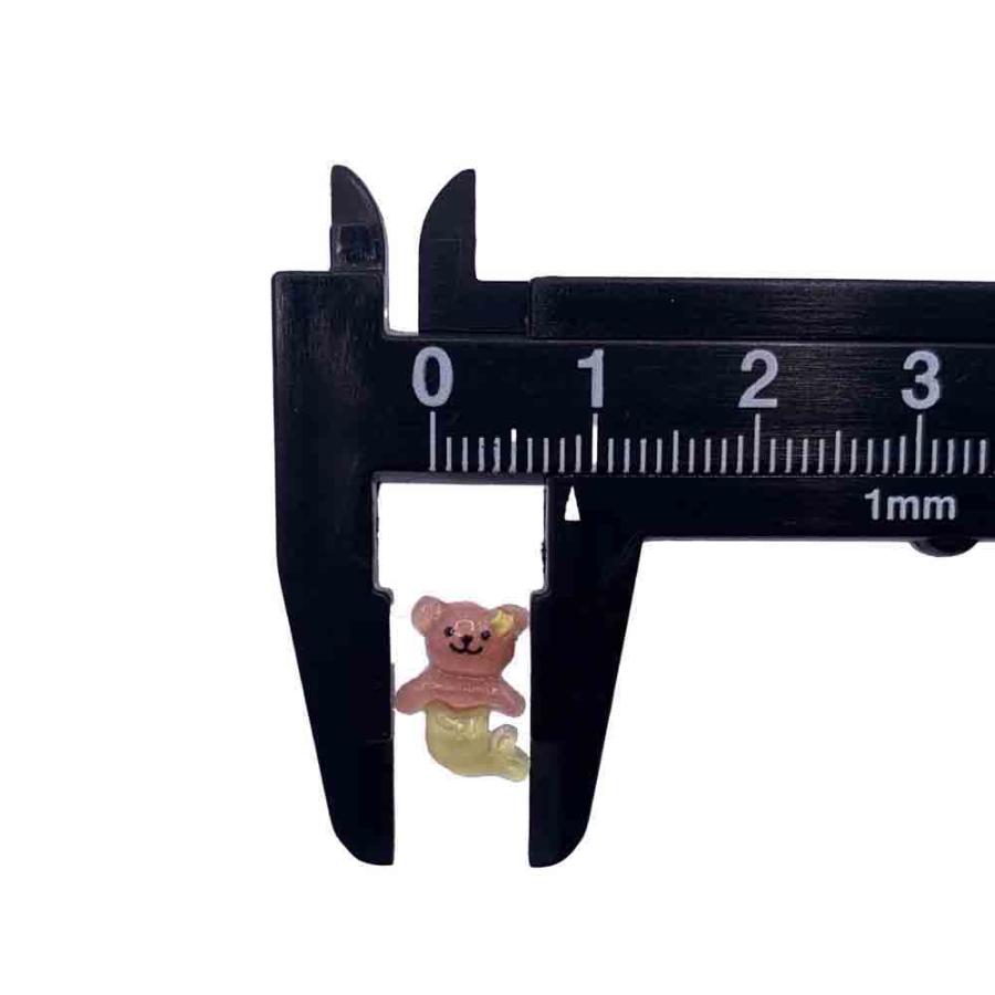 ネイルパーツ クマ 動物 12mm 人魚 アニマル 混色 100個 海