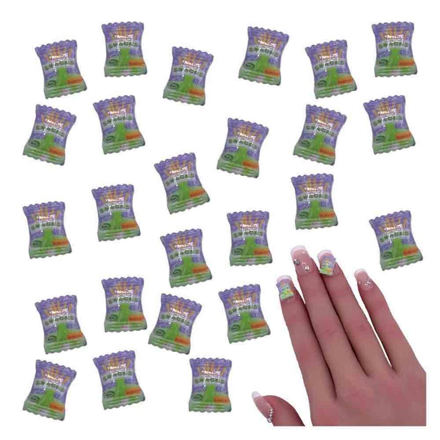 ネイルパーツ お菓子 11mm 混色 ミックス 青 50個 食べ物 ぷっくり