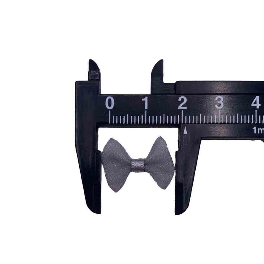 ネイルパーツ リボン グレー オーガンジー 20mm 小さめ 50個 蝶々