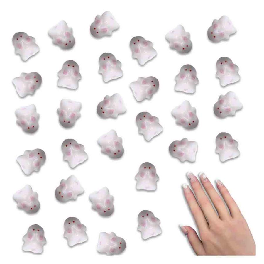 ネイルパーツ うさぎ 6mm ミニ ホワイト ウサギ 50個 雪 3D 立体