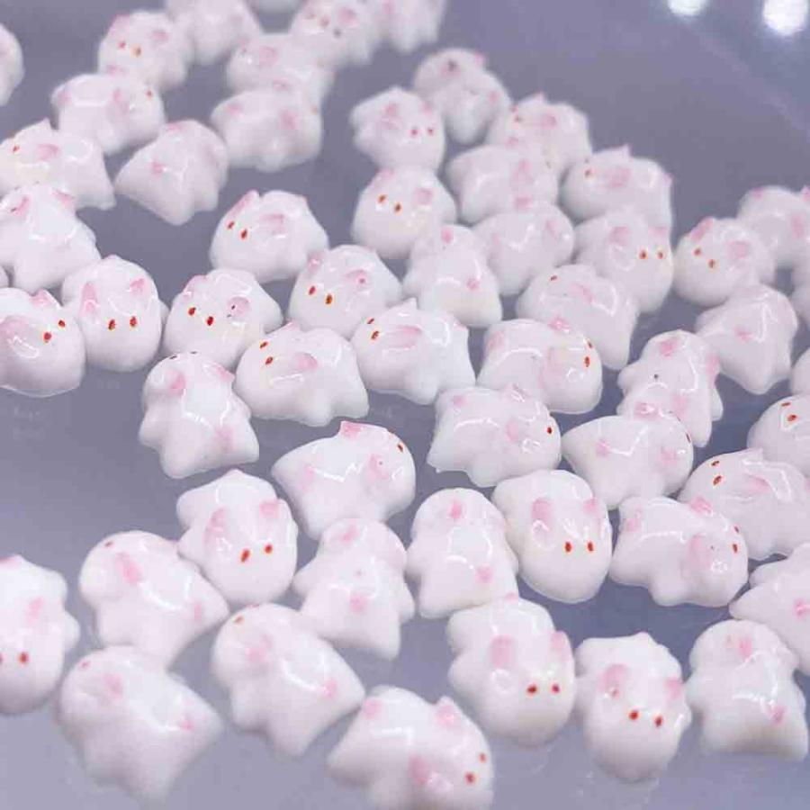 ネイルパーツ うさぎ 6mm ミニ ホワイト ウサギ 50個 雪 3D 立体