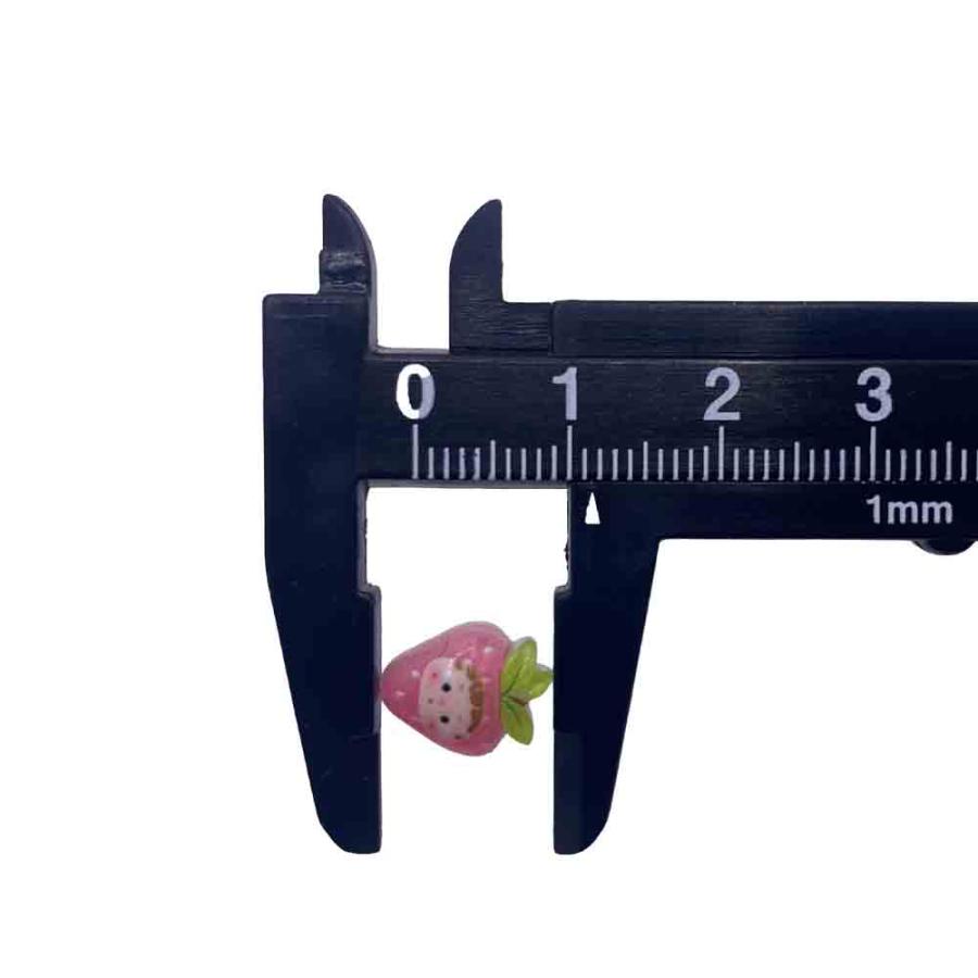ネイルパーツ いちご 果物 ピンク 12mm 顔 フルーツ 50個 小さめ 3D