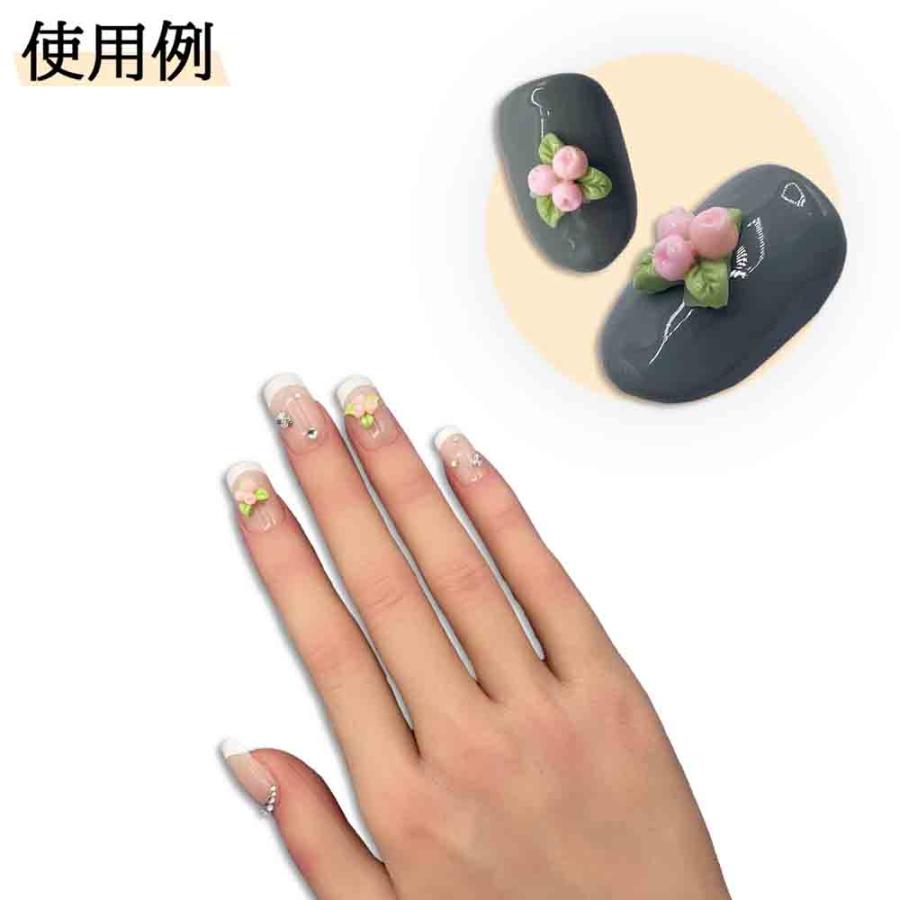 ネイルパーツ 花 8mm ピンク 蓄光 混色 50個 蕾 フラワー 小さめ 3D