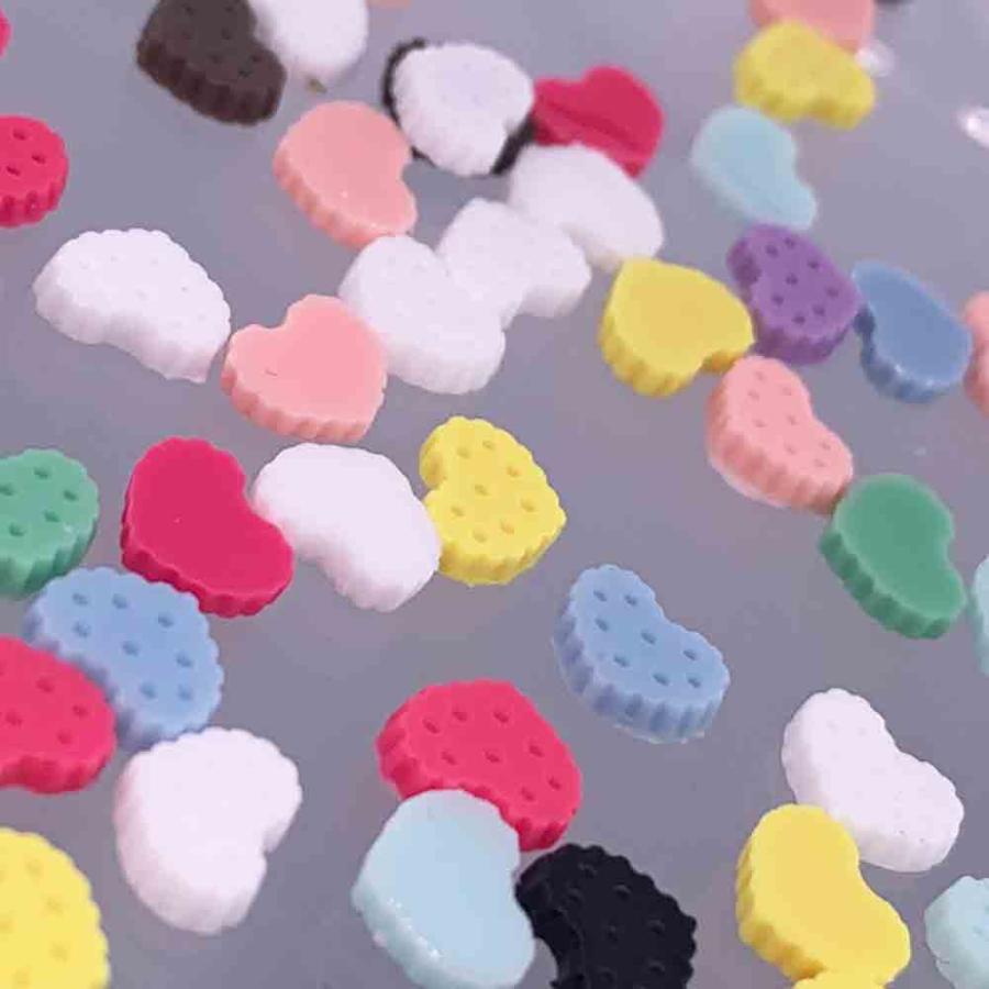 ネイルパーツ ハート 6mm 小さめ カラフル 艶消し 100個 お菓子