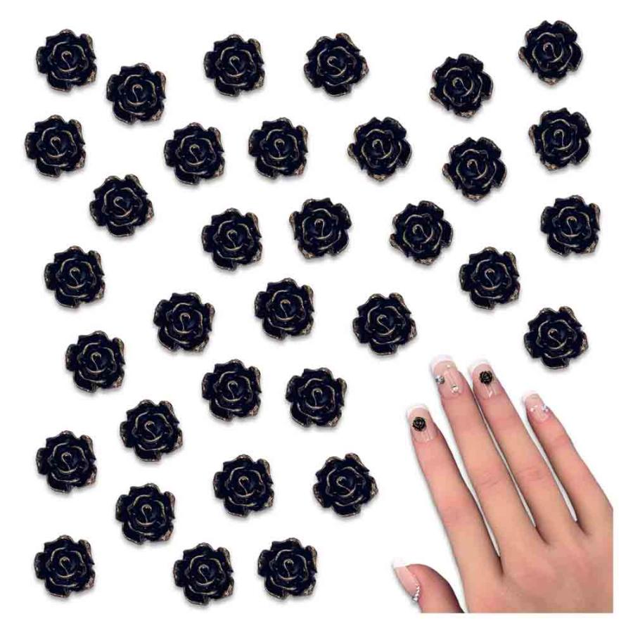 ネイルパーツ 花 6mm 金古美 フラワー 小さめ 50個 アンティーク