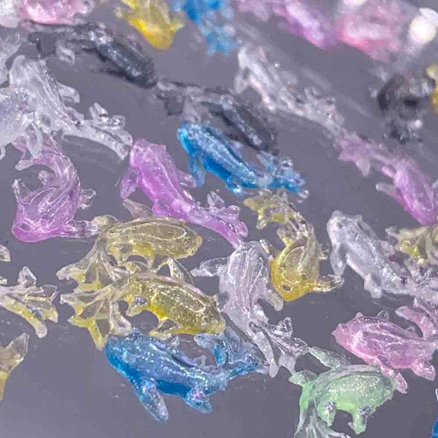 ネイルパーツ 海 魚 15mm 混色 ミックス 薄め 100個 クリア ラメ 3D