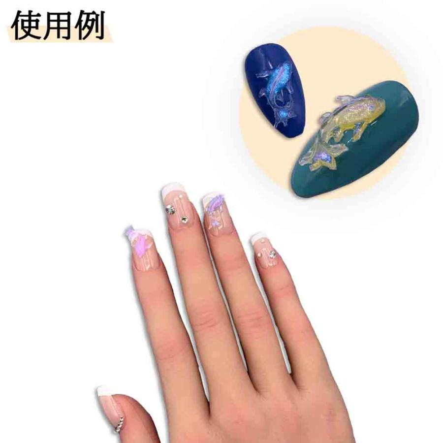 ネイルパーツ 海 魚 15mm 混色 ミックス 薄め 100個 クリア ラメ 3D