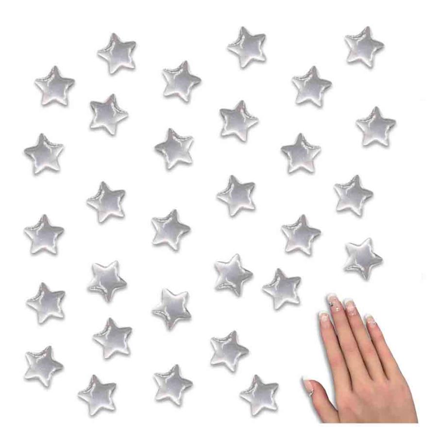 ネイルパーツ 星 クリア 透明 9.5mm スター 3D 立体 50個 ぷっくり