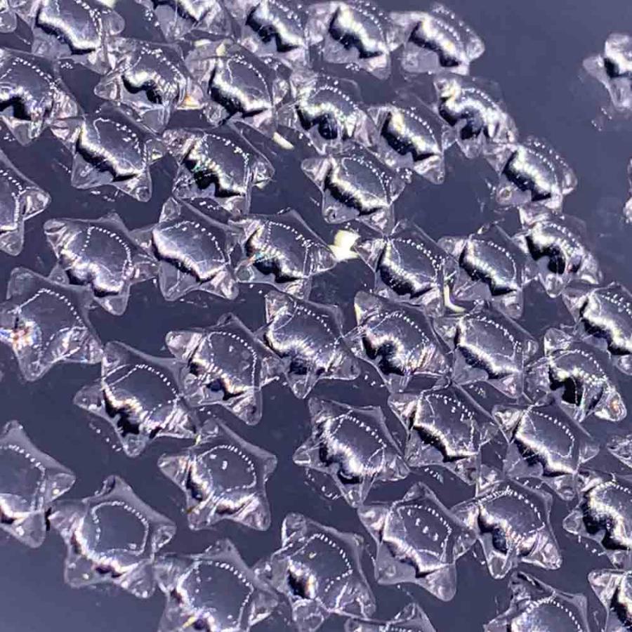 ネイルパーツ 星 クリア 透明 9.5mm スター 3D 立体 50個 ぷっくり