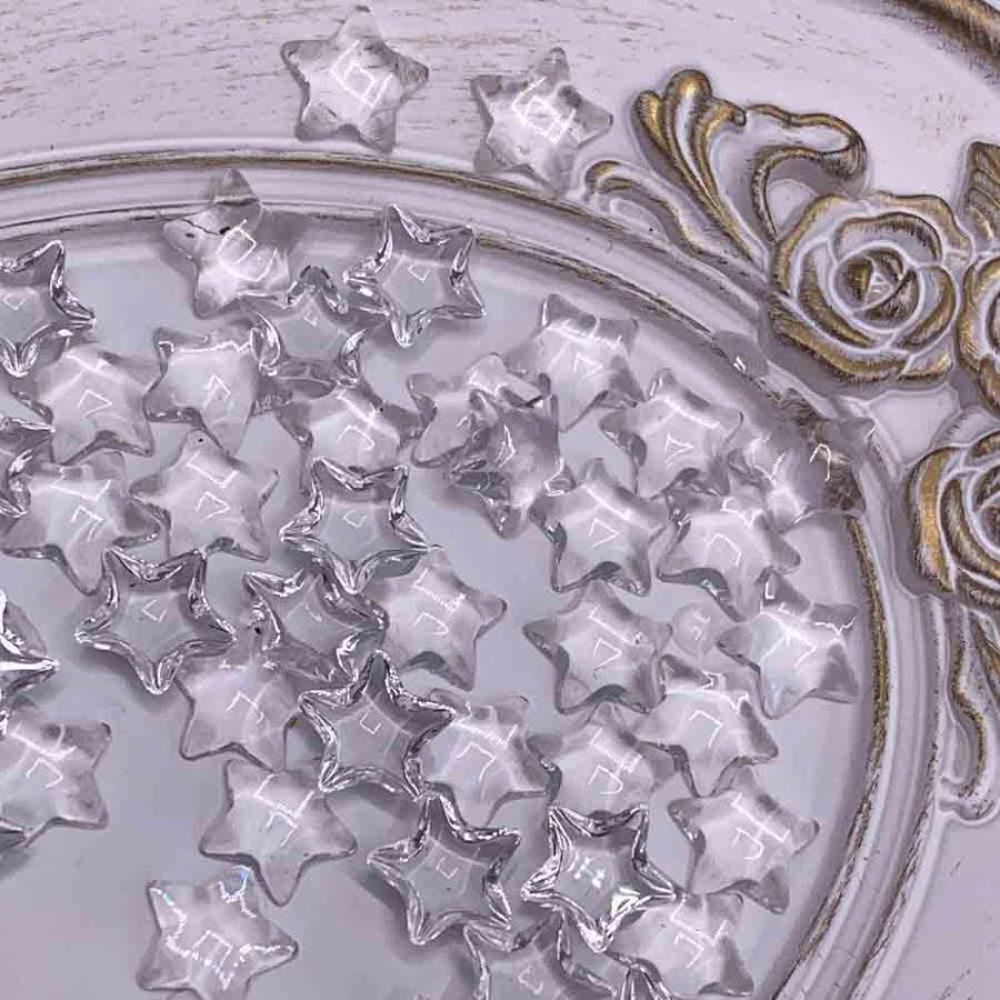 ネイルパーツ 星 クリア 透明 9.5mm スター 3D 立体 50個 ぷっくり