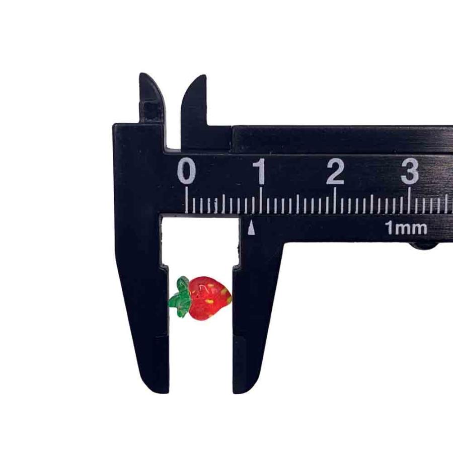 ネイルパーツ イチゴ ハート 8mm 25個 いちご 果物 フルーツ 食品