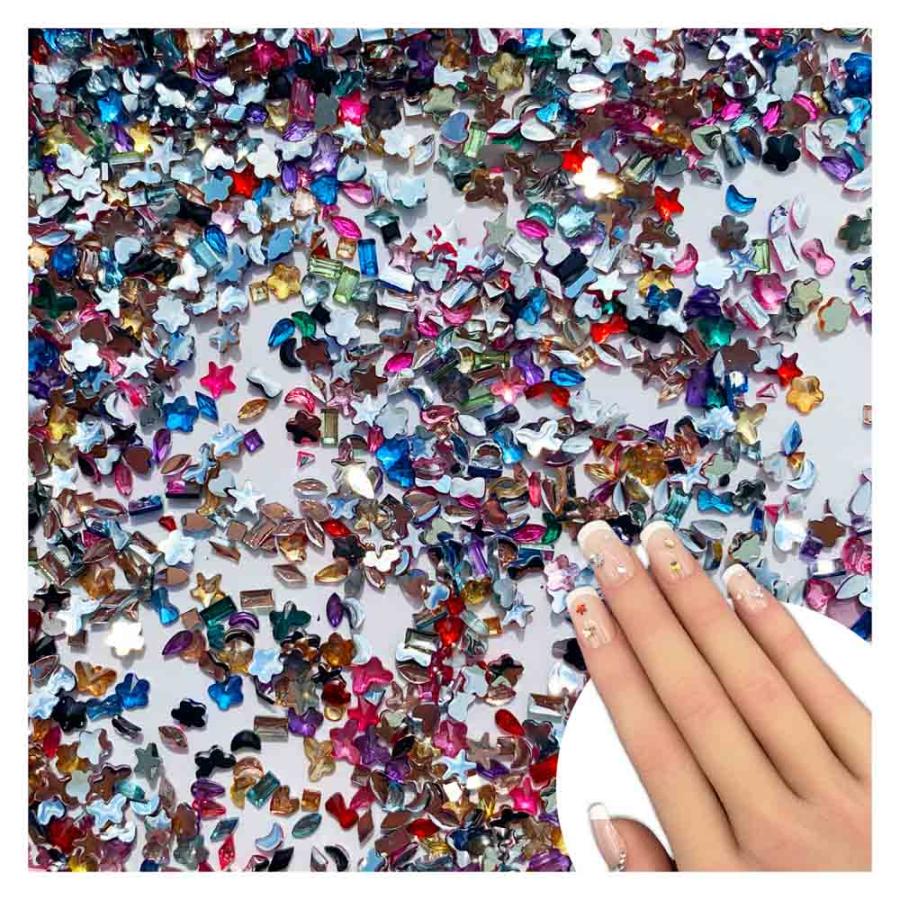 ラインストーン ミックス 2mmー5mm 花 9000粒 リボン ハート 星 混
