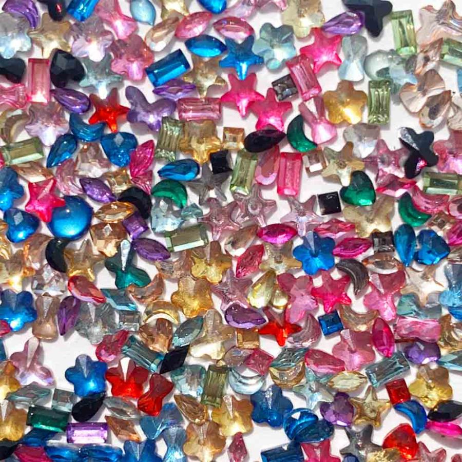 ラインストーン ミックス 2mmー5mm 花 9000粒 リボン ハート 星 混