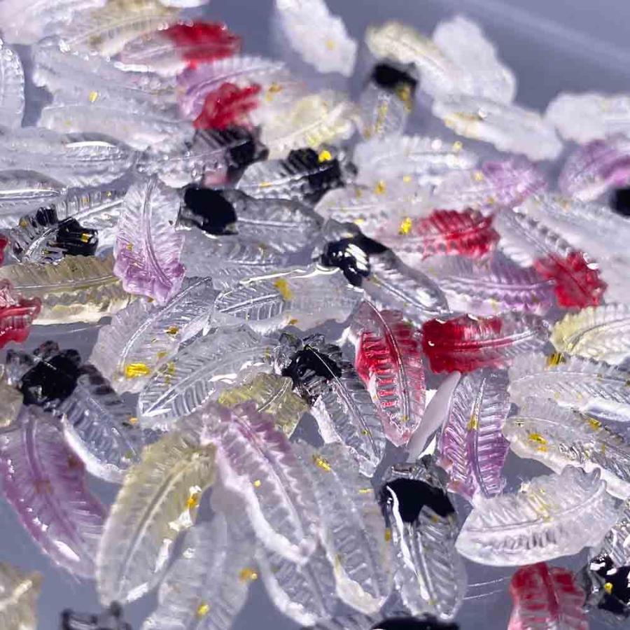 動物型ネイルパーツ ネイルパーツ 羽 アニマル 11.5mm 鳥 ミックス 100個 クリア