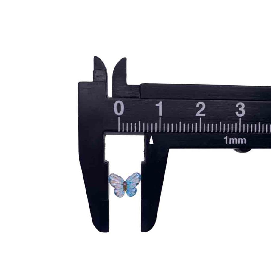 ネイルパーツ 蝶々 8mm クリア オーロラ 100個 ミックス バタフライ
