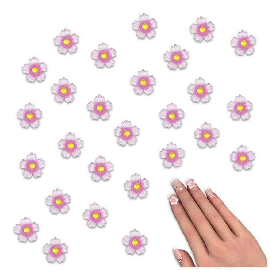 ネイルパーツ 花 9mm ピンク 桜 50個 フラワー クリア さくら 樹脂