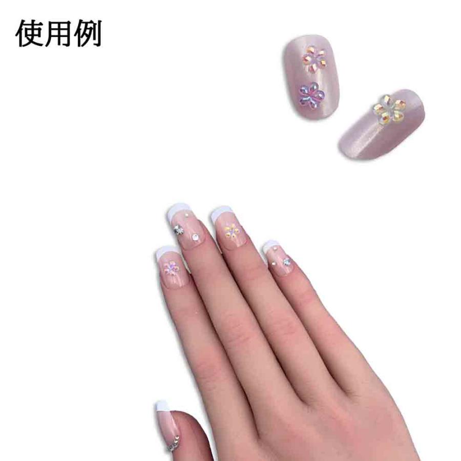ネイルパーツ 花 6mm オーロラ ミックス 薄型 100個 小さめ フラワー