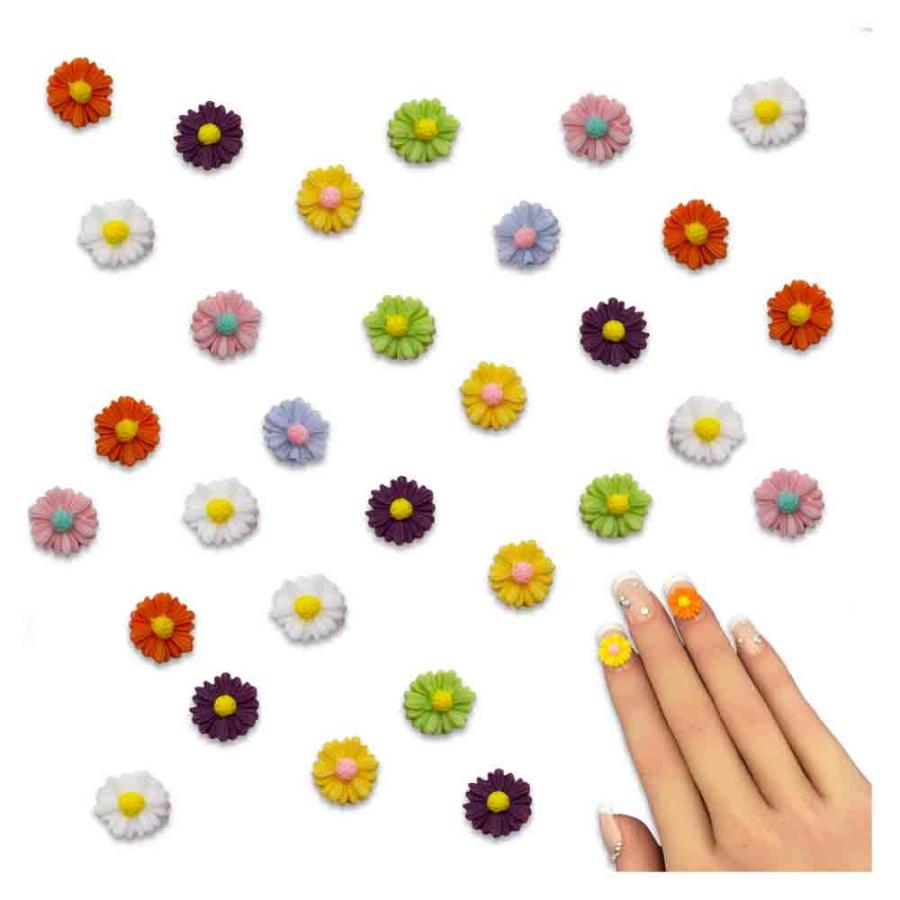 ネイルパーツ フラワー ミックス 10mm 蓄光 花 50個 立体 3D 艶消し