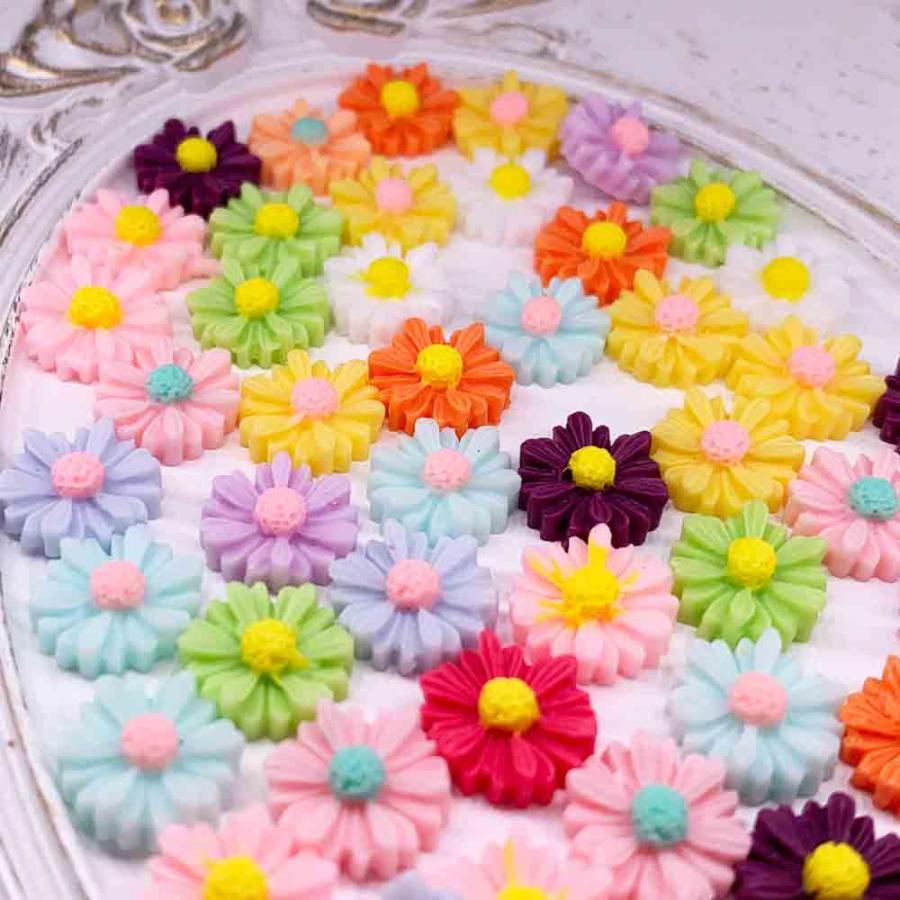 ネイルパーツ フラワー ミックス 10mm 蓄光 花 50個 立体 3D 艶消し