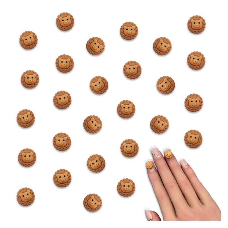 ネイルパーツ クマ クッキー お菓子 10mm ブラウン 50個 熊