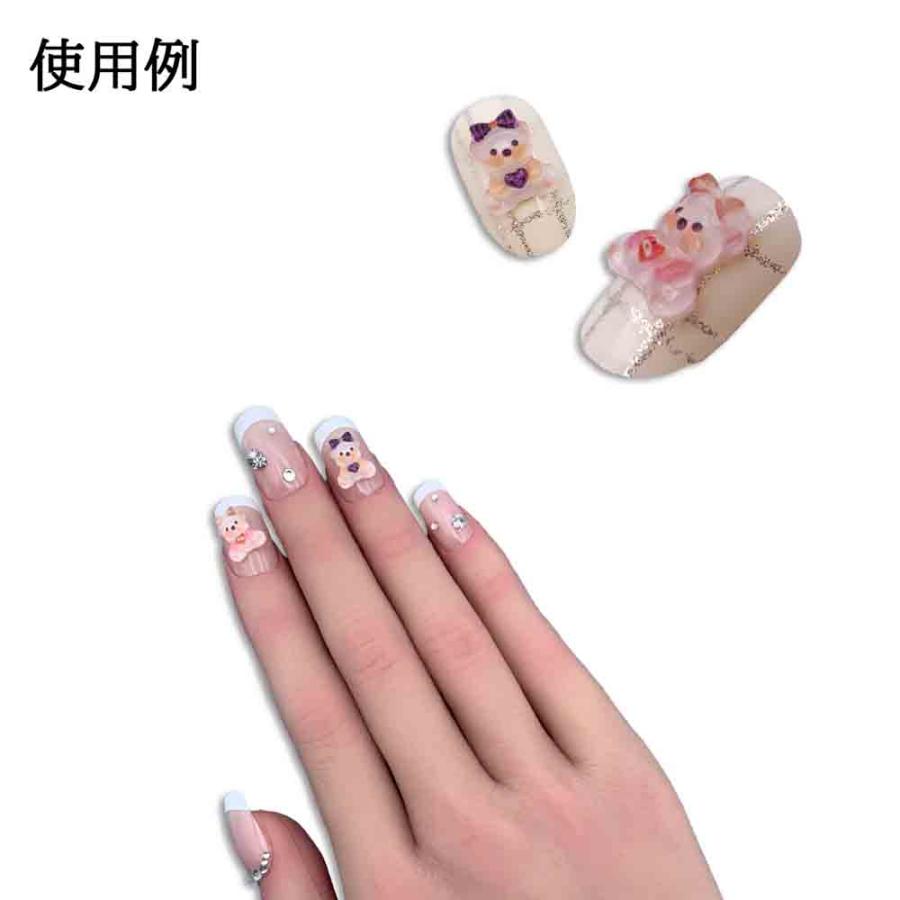 3D ネイルパーツ レジン ハート りぼん くま 動物シリーズ