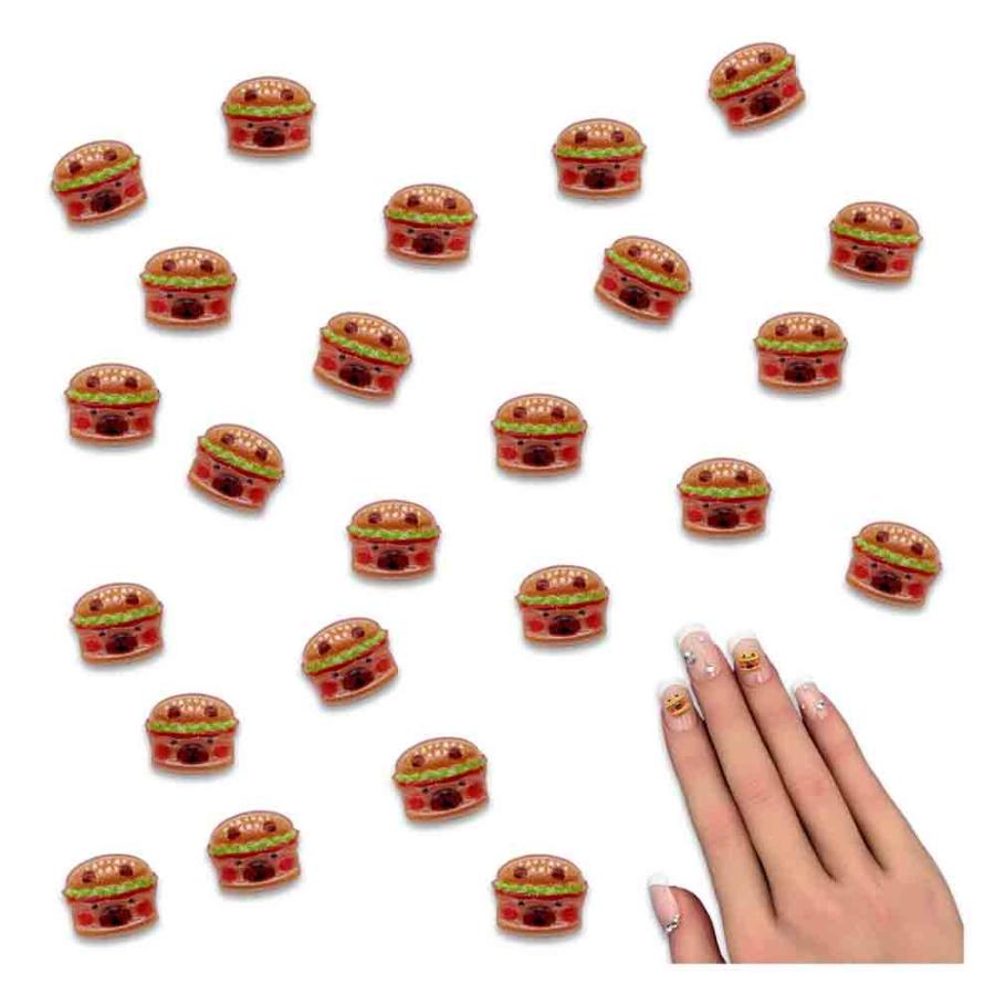 ネイルパーツ クマ ハンバーガー 動物 7mm ブラウン 混色 アニマル