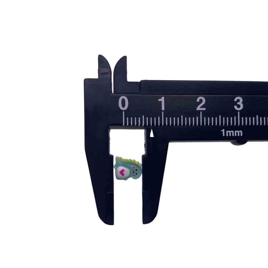 ネイルパーツ 恐竜 ハート 7mm 小さめ 緑 50個 アニマル