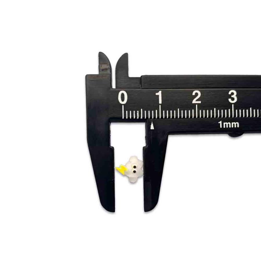 ネイルパーツ 雲 8mm 目玉 雷 ホワイト 50個 キャラクター 混色 天気