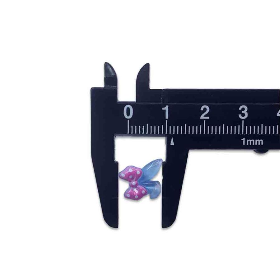 ネイルパーツ リボン うさ耳 アニマル 12mm 水玉 ミックス 50個