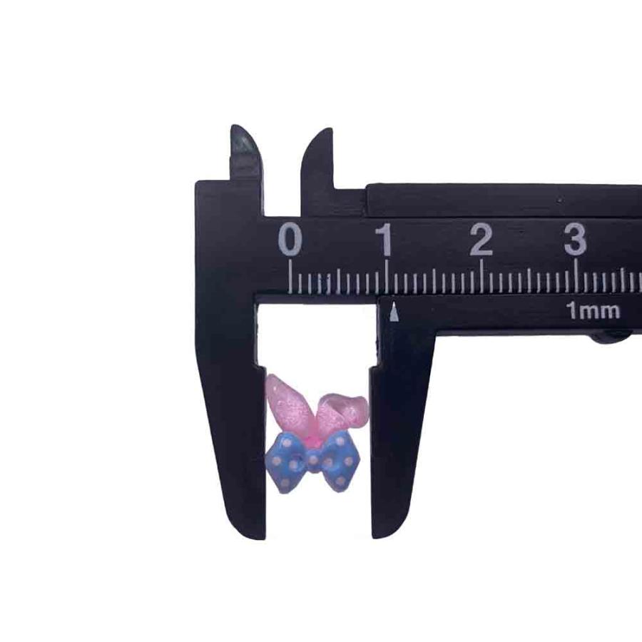 ネイルパーツ リボン うさ耳 アニマル 12mm 水玉 ミックス 50個