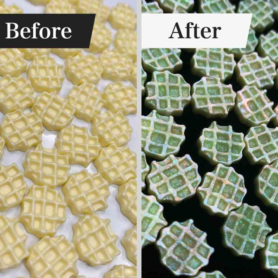 ネイルパーツ お菓子 ワッフル 11mm アイボリー スイーツ 蓄光 50個