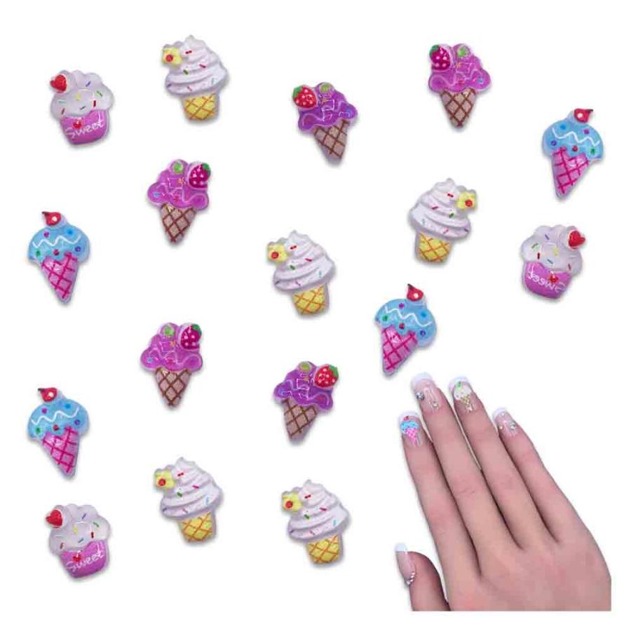 3dネイルパーツ ネイル パーツ デコパーツ 誕生日 ネイルパーツ スイーツ ミックス 10ー14mm カラフル お菓子 100個